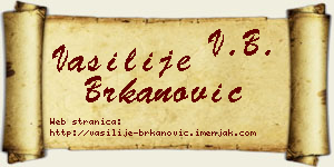 Vasilije Brkanović vizit kartica